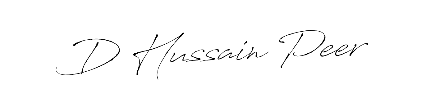 Design your own signature with our free online signature maker. With this signature software, you can create a handwritten (Antro_Vectra) signature for name D Hussain Peer. D Hussain Peer signature style 6 images and pictures png