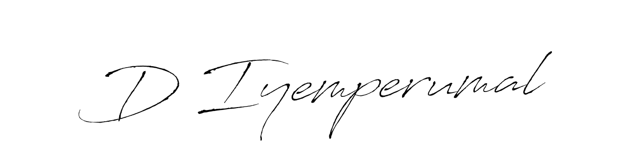 You should practise on your own different ways (Antro_Vectra) to write your name (D Iyemperumal) in signature. don't let someone else do it for you. D Iyemperumal signature style 6 images and pictures png