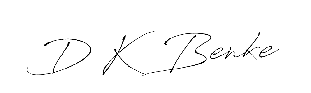 Use a signature maker to create a handwritten signature online. With this signature software, you can design (Antro_Vectra) your own signature for name D K  Benke. D K  Benke signature style 6 images and pictures png