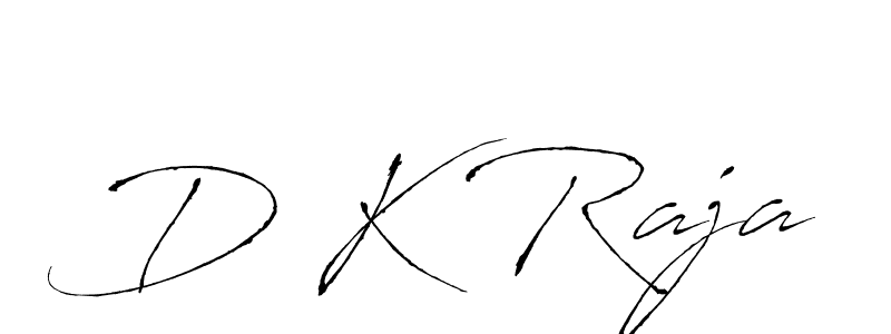 The best way (Antro_Vectra) to make a short signature is to pick only two or three words in your name. The name D K Raja include a total of six letters. For converting this name. D K Raja signature style 6 images and pictures png