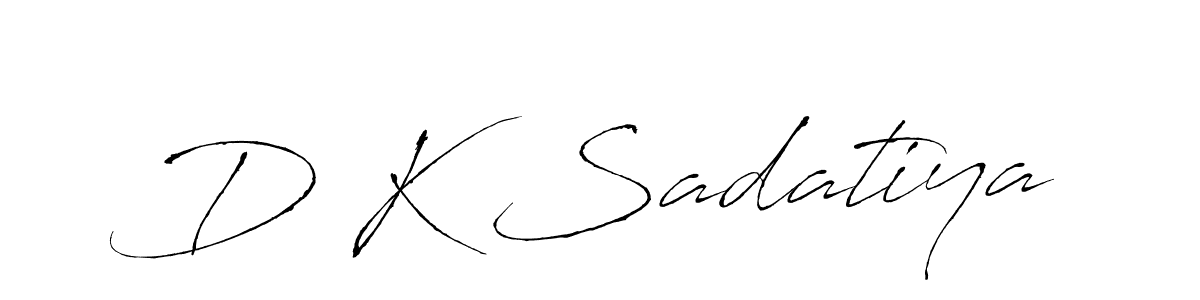 Create a beautiful signature design for name D K Sadatiya. With this signature (Antro_Vectra) fonts, you can make a handwritten signature for free. D K Sadatiya signature style 6 images and pictures png