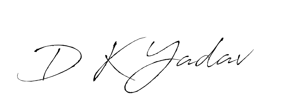 Make a beautiful signature design for name D K Yadav. With this signature (Antro_Vectra) style, you can create a handwritten signature for free. D K Yadav signature style 6 images and pictures png