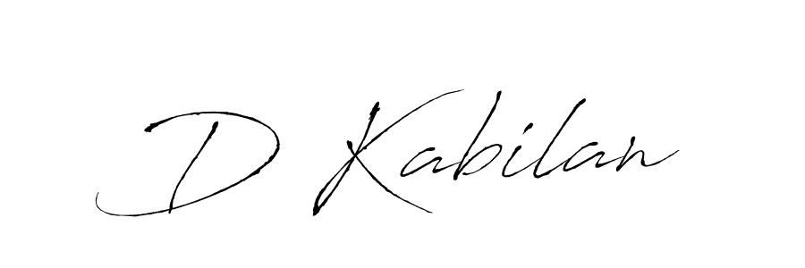 Make a beautiful signature design for name D Kabilan. With this signature (Antro_Vectra) style, you can create a handwritten signature for free. D Kabilan signature style 6 images and pictures png