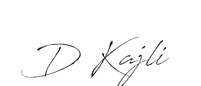 D Kajli stylish signature style. Best Handwritten Sign (Antro_Vectra) for my name. Handwritten Signature Collection Ideas for my name D Kajli. D Kajli signature style 6 images and pictures png