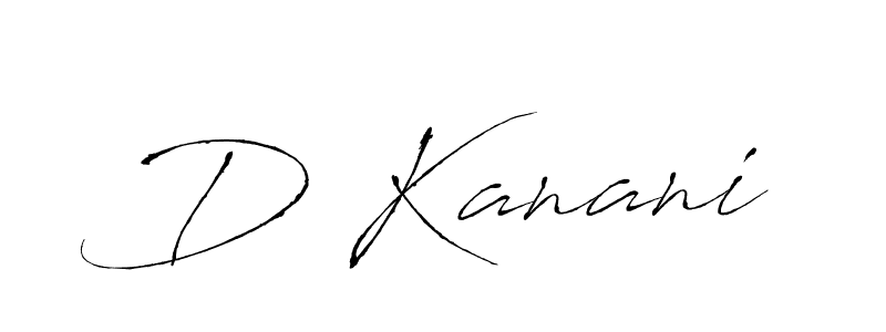 How to make D Kanani name signature. Use Antro_Vectra style for creating short signs online. This is the latest handwritten sign. D Kanani signature style 6 images and pictures png