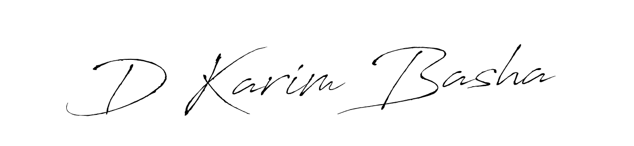 Make a beautiful signature design for name D Karim Basha. With this signature (Antro_Vectra) style, you can create a handwritten signature for free. D Karim Basha signature style 6 images and pictures png