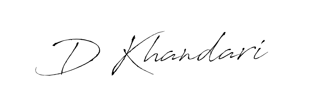 Use a signature maker to create a handwritten signature online. With this signature software, you can design (Antro_Vectra) your own signature for name D Khandari. D Khandari signature style 6 images and pictures png