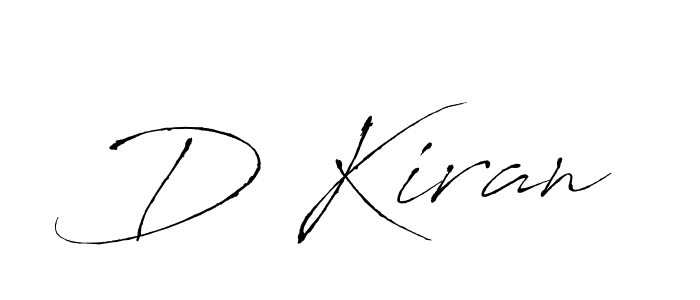 Design your own signature with our free online signature maker. With this signature software, you can create a handwritten (Antro_Vectra) signature for name D Kiran. D Kiran signature style 6 images and pictures png
