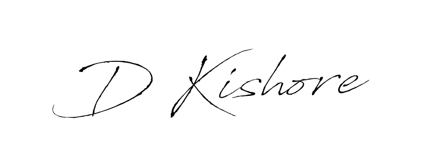 Use a signature maker to create a handwritten signature online. With this signature software, you can design (Antro_Vectra) your own signature for name D Kishore. D Kishore signature style 6 images and pictures png