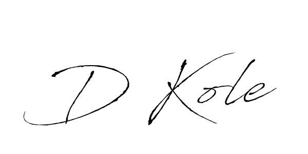 Design your own signature with our free online signature maker. With this signature software, you can create a handwritten (Antro_Vectra) signature for name D Kole. D Kole signature style 6 images and pictures png