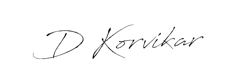 The best way (Antro_Vectra) to make a short signature is to pick only two or three words in your name. The name D Korvikar include a total of six letters. For converting this name. D Korvikar signature style 6 images and pictures png