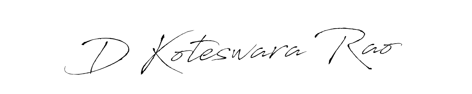 Create a beautiful signature design for name D Koteswara Rao. With this signature (Antro_Vectra) fonts, you can make a handwritten signature for free. D Koteswara Rao signature style 6 images and pictures png