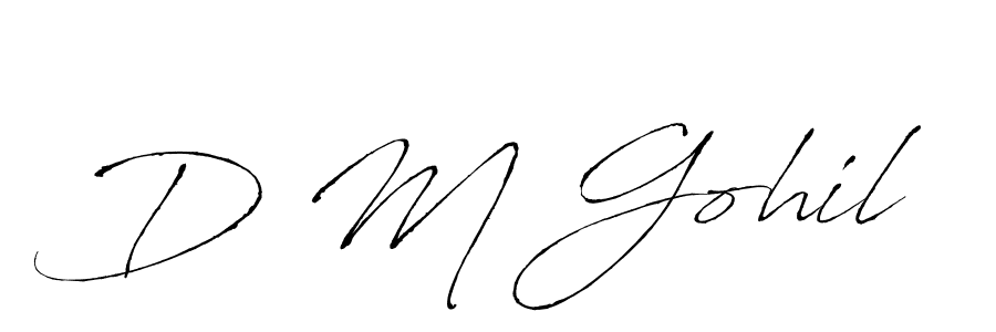 Make a beautiful signature design for name D M Gohil. With this signature (Antro_Vectra) style, you can create a handwritten signature for free. D M Gohil signature style 6 images and pictures png