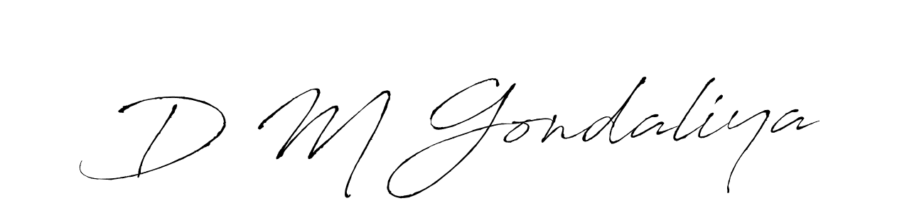 The best way (Antro_Vectra) to make a short signature is to pick only two or three words in your name. The name D M Gondaliya include a total of six letters. For converting this name. D M Gondaliya signature style 6 images and pictures png