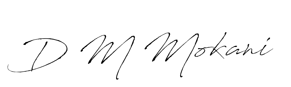 if you are searching for the best signature style for your name D M Mokani. so please give up your signature search. here we have designed multiple signature styles  using Antro_Vectra. D M Mokani signature style 6 images and pictures png