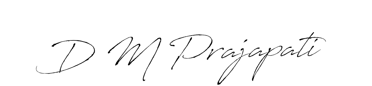 Make a beautiful signature design for name D M Prajapati. With this signature (Antro_Vectra) style, you can create a handwritten signature for free. D M Prajapati signature style 6 images and pictures png