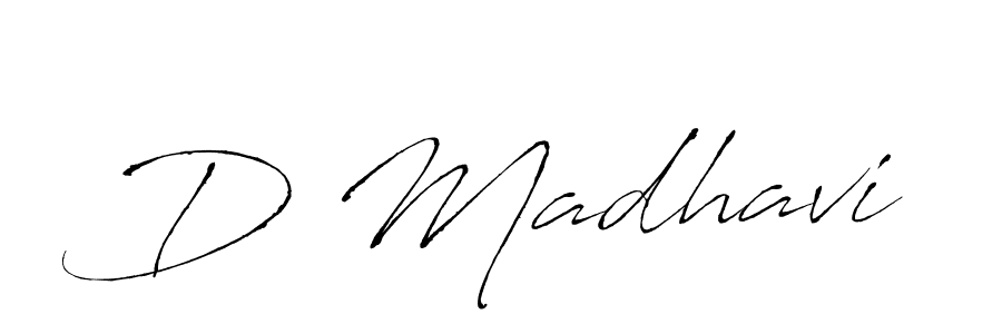 Make a beautiful signature design for name D Madhavi. With this signature (Antro_Vectra) style, you can create a handwritten signature for free. D Madhavi signature style 6 images and pictures png