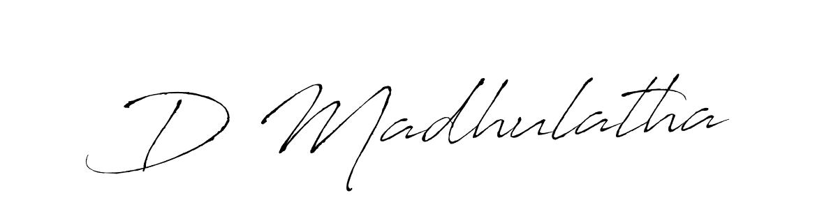 This is the best signature style for the D Madhulatha name. Also you like these signature font (Antro_Vectra). Mix name signature. D Madhulatha signature style 6 images and pictures png