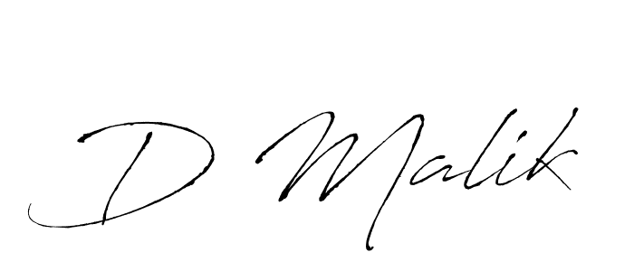Make a beautiful signature design for name D Malik. With this signature (Antro_Vectra) style, you can create a handwritten signature for free. D Malik signature style 6 images and pictures png