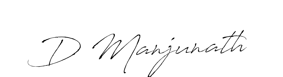 Design your own signature with our free online signature maker. With this signature software, you can create a handwritten (Antro_Vectra) signature for name D Manjunath. D Manjunath signature style 6 images and pictures png