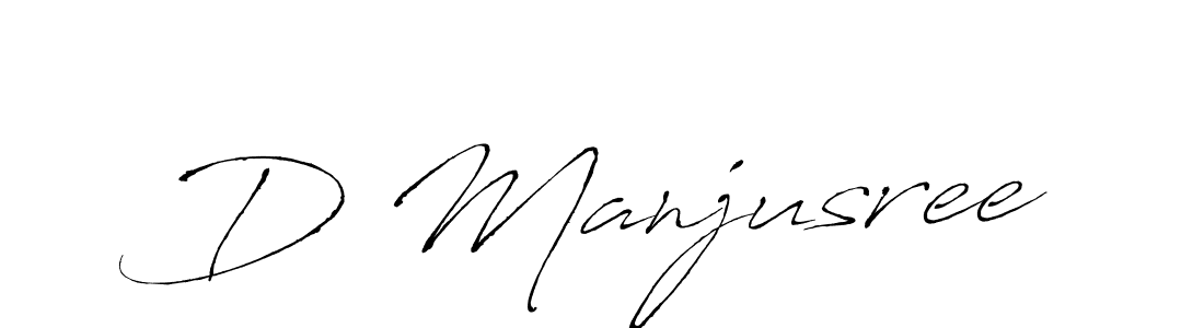 How to make D Manjusree name signature. Use Antro_Vectra style for creating short signs online. This is the latest handwritten sign. D Manjusree signature style 6 images and pictures png