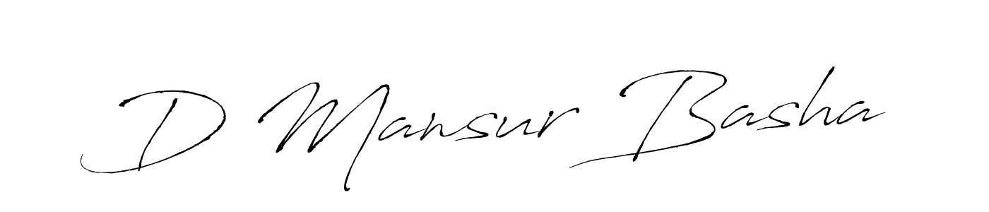 Design your own signature with our free online signature maker. With this signature software, you can create a handwritten (Antro_Vectra) signature for name D Mansur Basha. D Mansur Basha signature style 6 images and pictures png