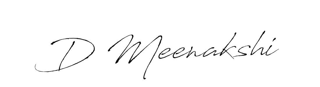 Create a beautiful signature design for name D Meenakshi. With this signature (Antro_Vectra) fonts, you can make a handwritten signature for free. D Meenakshi signature style 6 images and pictures png