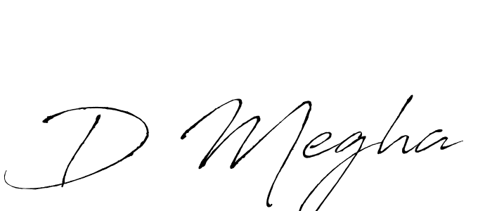 The best way (Antro_Vectra) to make a short signature is to pick only two or three words in your name. The name D Megha include a total of six letters. For converting this name. D Megha signature style 6 images and pictures png