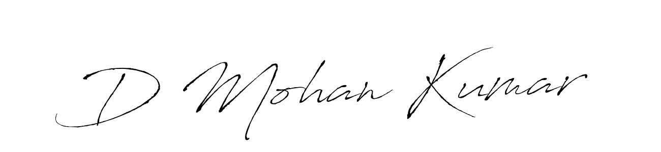 Antro_Vectra is a professional signature style that is perfect for those who want to add a touch of class to their signature. It is also a great choice for those who want to make their signature more unique. Get D Mohan Kumar name to fancy signature for free. D Mohan Kumar signature style 6 images and pictures png