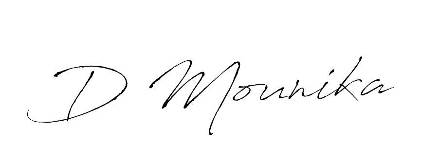 if you are searching for the best signature style for your name D Mounika. so please give up your signature search. here we have designed multiple signature styles  using Antro_Vectra. D Mounika signature style 6 images and pictures png