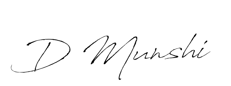 Create a beautiful signature design for name D Munshi. With this signature (Antro_Vectra) fonts, you can make a handwritten signature for free. D Munshi signature style 6 images and pictures png