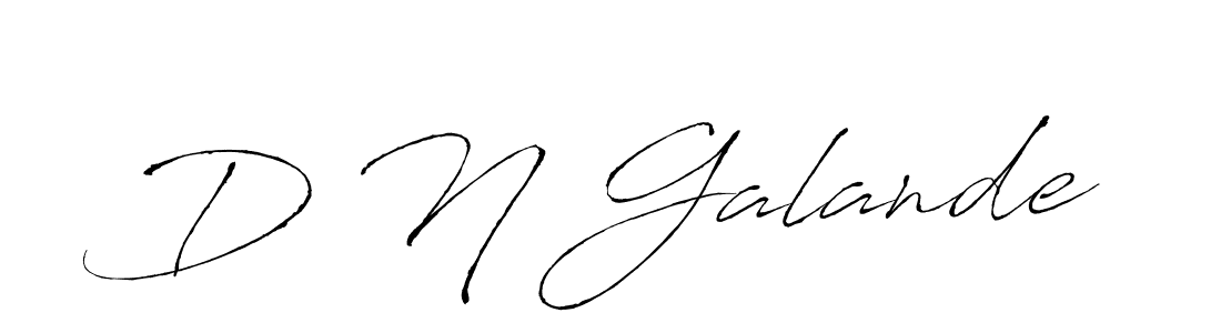 Make a beautiful signature design for name D N Galande. With this signature (Antro_Vectra) style, you can create a handwritten signature for free. D N Galande signature style 6 images and pictures png