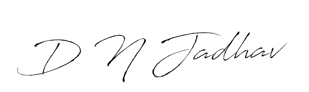 How to make D N Jadhav name signature. Use Antro_Vectra style for creating short signs online. This is the latest handwritten sign. D N Jadhav signature style 6 images and pictures png