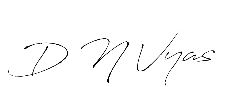 The best way (Antro_Vectra) to make a short signature is to pick only two or three words in your name. The name D N Vyas include a total of six letters. For converting this name. D N Vyas signature style 6 images and pictures png