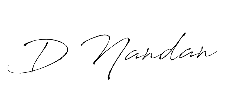 Make a beautiful signature design for name D Nandan. With this signature (Antro_Vectra) style, you can create a handwritten signature for free. D Nandan signature style 6 images and pictures png