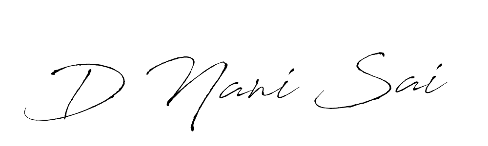 D Nani Sai stylish signature style. Best Handwritten Sign (Antro_Vectra) for my name. Handwritten Signature Collection Ideas for my name D Nani Sai. D Nani Sai signature style 6 images and pictures png