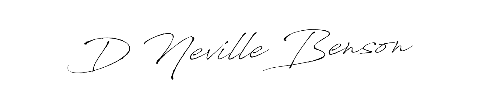 You should practise on your own different ways (Antro_Vectra) to write your name (D Neville Benson) in signature. don't let someone else do it for you. D Neville Benson signature style 6 images and pictures png