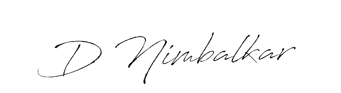 The best way (Antro_Vectra) to make a short signature is to pick only two or three words in your name. The name D Nimbalkar include a total of six letters. For converting this name. D Nimbalkar signature style 6 images and pictures png