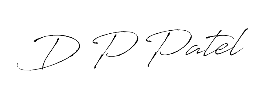 The best way (Antro_Vectra) to make a short signature is to pick only two or three words in your name. The name D P Patel include a total of six letters. For converting this name. D P Patel signature style 6 images and pictures png