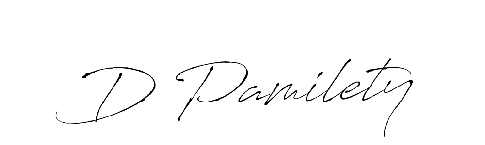 How to make D Pamilety name signature. Use Antro_Vectra style for creating short signs online. This is the latest handwritten sign. D Pamilety signature style 6 images and pictures png