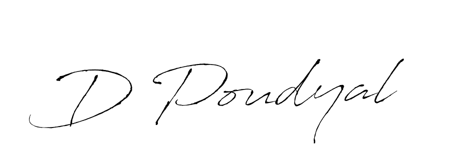 Make a beautiful signature design for name D Poudyal. With this signature (Antro_Vectra) style, you can create a handwritten signature for free. D Poudyal signature style 6 images and pictures png