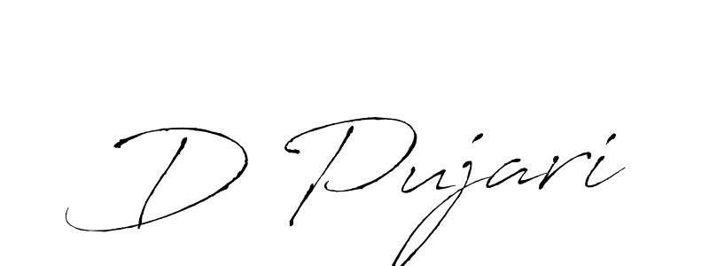 if you are searching for the best signature style for your name D Pujari. so please give up your signature search. here we have designed multiple signature styles  using Antro_Vectra. D Pujari signature style 6 images and pictures png