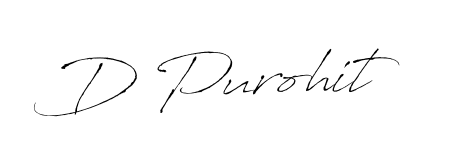 Make a beautiful signature design for name D Purohit. With this signature (Antro_Vectra) style, you can create a handwritten signature for free. D Purohit signature style 6 images and pictures png