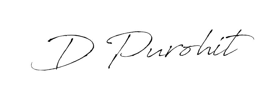 Make a beautiful signature design for name D Purohit. With this signature (Antro_Vectra) style, you can create a handwritten signature for free. D Purohit signature style 6 images and pictures png