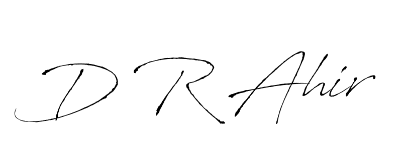 Also You can easily find your signature by using the search form. We will create D R Ahir name handwritten signature images for you free of cost using Antro_Vectra sign style. D R Ahir signature style 6 images and pictures png