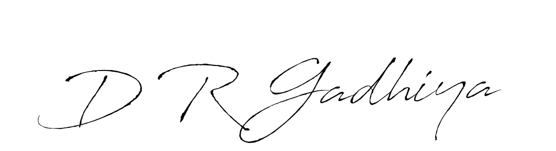 Create a beautiful signature design for name D R Gadhiya. With this signature (Antro_Vectra) fonts, you can make a handwritten signature for free. D R Gadhiya signature style 6 images and pictures png