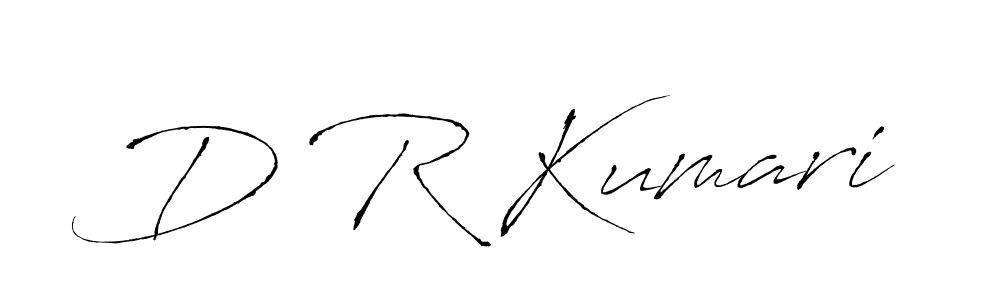 The best way (Antro_Vectra) to make a short signature is to pick only two or three words in your name. The name D R Kumari include a total of six letters. For converting this name. D R Kumari signature style 6 images and pictures png
