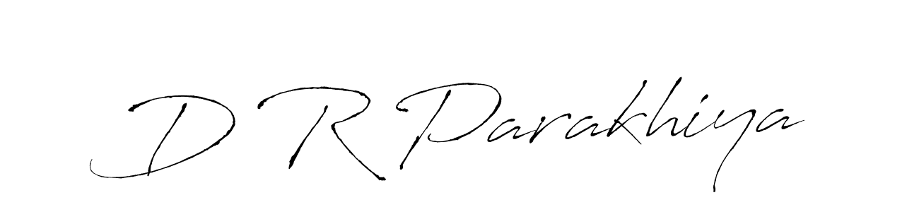 Make a beautiful signature design for name D R Parakhiya. With this signature (Antro_Vectra) style, you can create a handwritten signature for free. D R Parakhiya signature style 6 images and pictures png