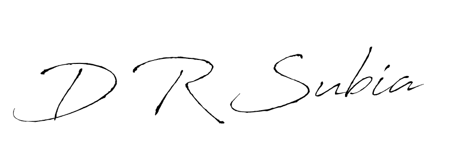 D R Subia stylish signature style. Best Handwritten Sign (Antro_Vectra) for my name. Handwritten Signature Collection Ideas for my name D R Subia. D R Subia signature style 6 images and pictures png