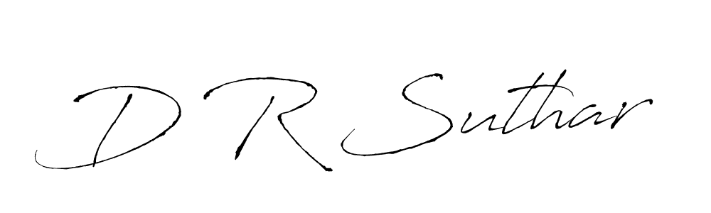 The best way (Antro_Vectra) to make a short signature is to pick only two or three words in your name. The name D R Suthar include a total of six letters. For converting this name. D R Suthar signature style 6 images and pictures png